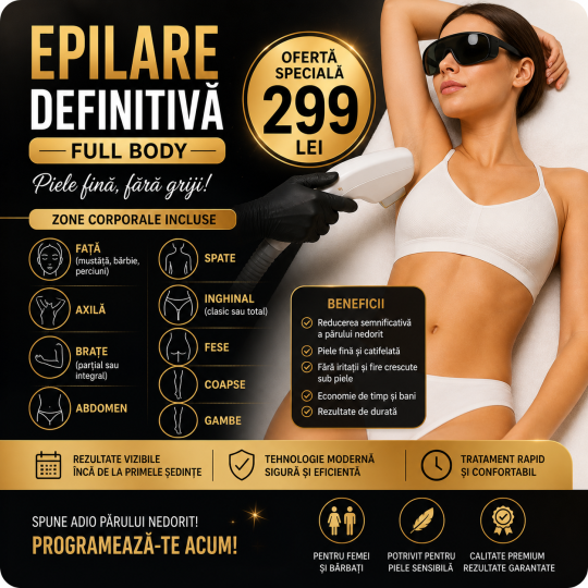 Epilare definitivă 1 ședință Full Body